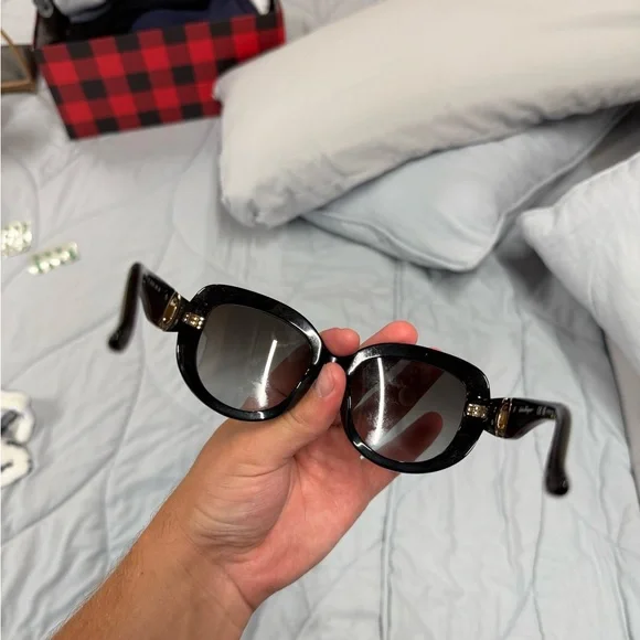 Salvatore Ferragamo Black and Silver Sunglasses display picture 1